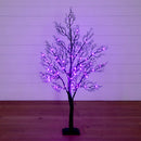 4' Pre-Lit Halloween Minimalist Twig Artificial Fall Tree with 160 Orange & Purple LED Lights
