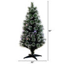 4' Snowy Pre-Lit Fiber Optic Artificial Christmas Tree with 40 Colorful LED Lights