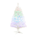 4' White Pre-Lit Fiber Optic Artificial Christmas Tree with 120 Colorful LED and Remote Control Show