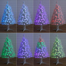 4' White Pre-Lit Fiber Optic Artificial Christmas Tree with 120 Colorful LED and Remote Control Show