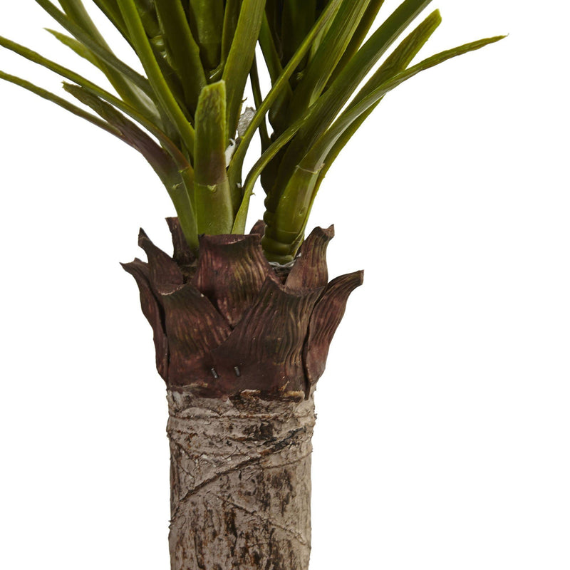 4’ Yucca Tree in White Tower Planter, photo 2 of 3