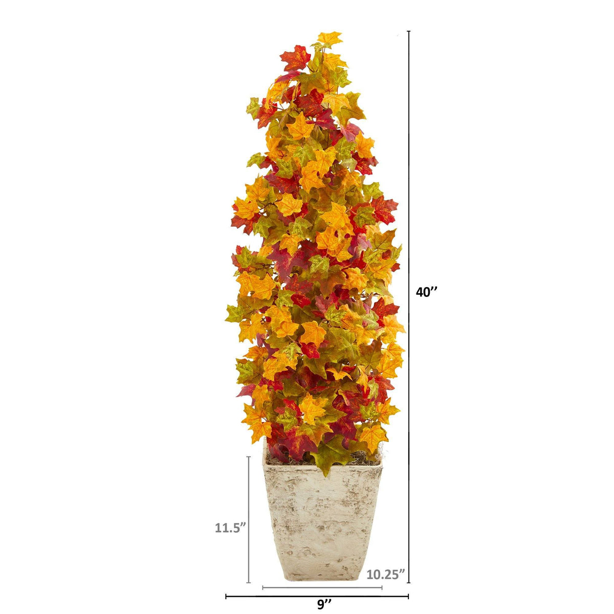 40” Autumn Maple Artificial Tree in Country White Planter, photo 2 of 2
