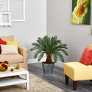 40” Cycas Artificial Tree in Decorative Tin Bucket