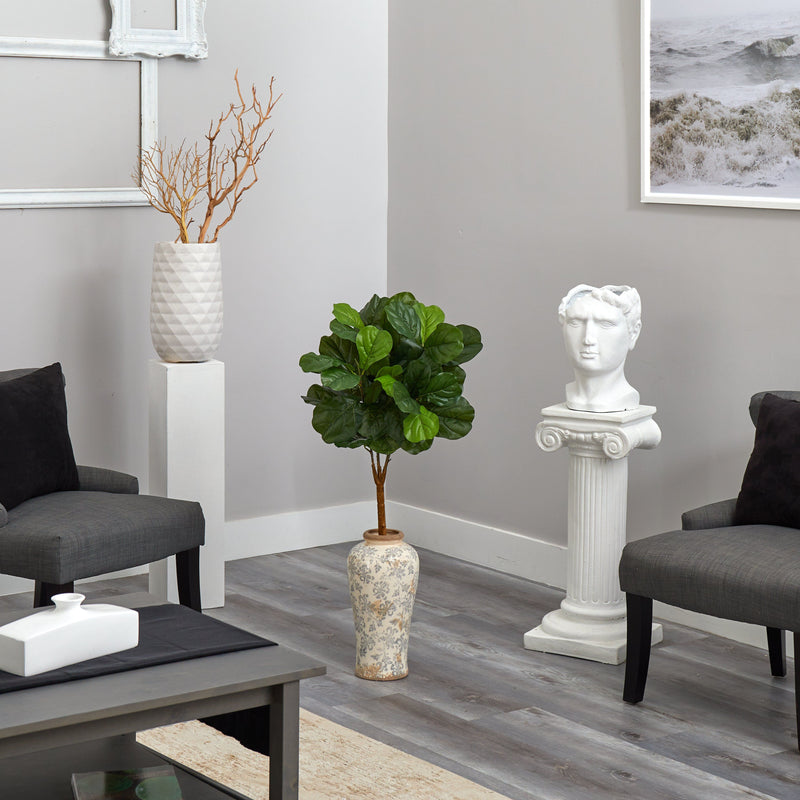40” Fiddle Leaf Artificial Tree in Designer Vase (Real Touch), photo 3 of 4