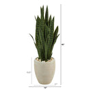 40” Sansevieria Artificial Plant in Sand Colored Planter by Nearly Natural