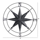 40” Washed Nautical Metal Compass Wall Art Decor