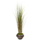 41” Grass and Bamboo Artificial Plant in Metal Bowl