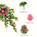 41" UV Resistant Artificial Hibiscus Hanging Plant (Indoor/Outdoor) - Set of 2