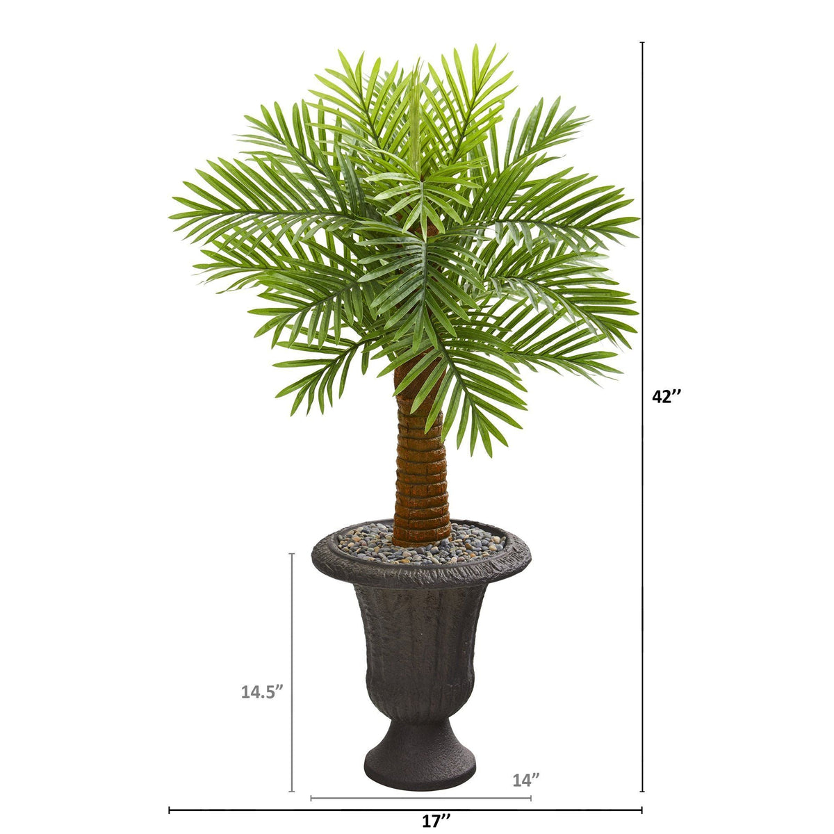 42” Robellini Palm Artificial Tree in Decorative Brown Urn, photo 2 of 2
