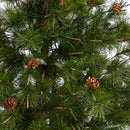 44” Colorado Mountain Pine Artificial Christmas Tree with 50 Clear Lights. 171 Bendable Branches and Pine Cones in Decorative Urn