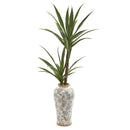 44” Double Yucca Artificial Plant in Designer Planter