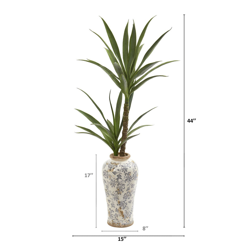 44” Double Yucca Artificial Plant in Designer Planter, photo 2 of 4