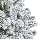 44” Flocked North Carolina Fir Artificial Christmas Tree with 150 Warm White Lights and 545 Bendable Branches in Planter