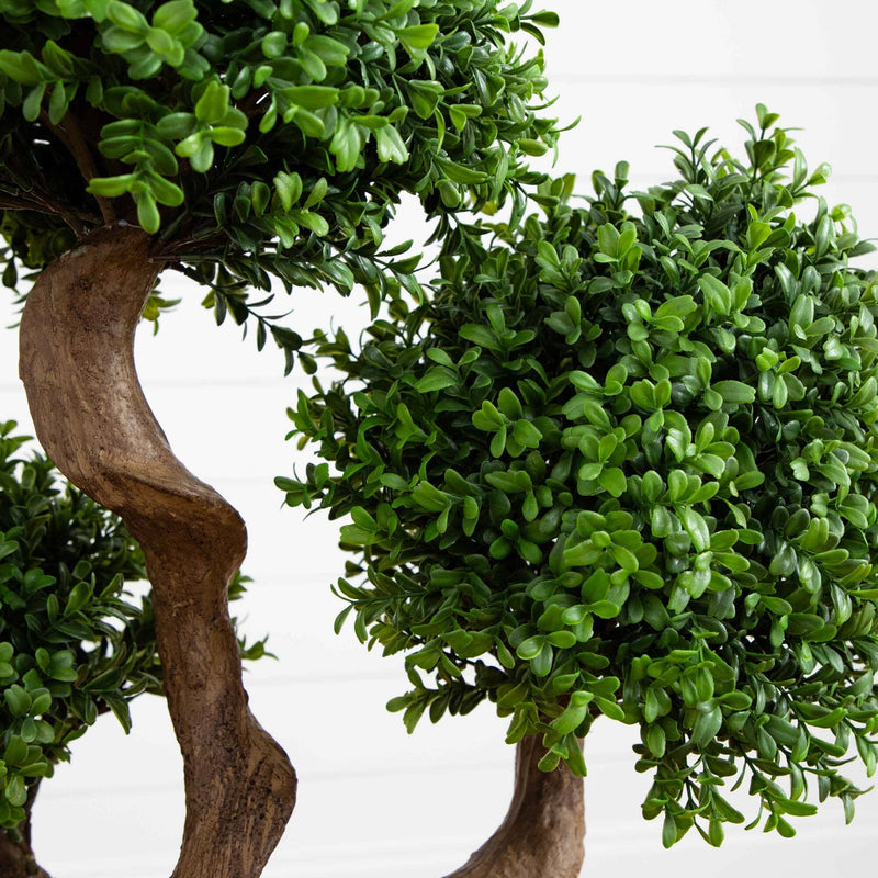44” Four Ball Boxwood Artificial Topiary Tree in Planter, photo 2 of 5