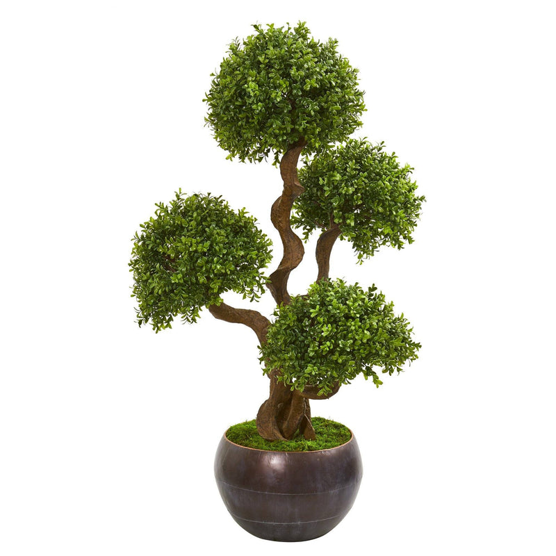 44” Four Ball Boxwood Artificial Topiary Tree in Planter, photo 5 of 5