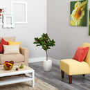 44” Magnolia Leaf Artificial Tree in White Planter