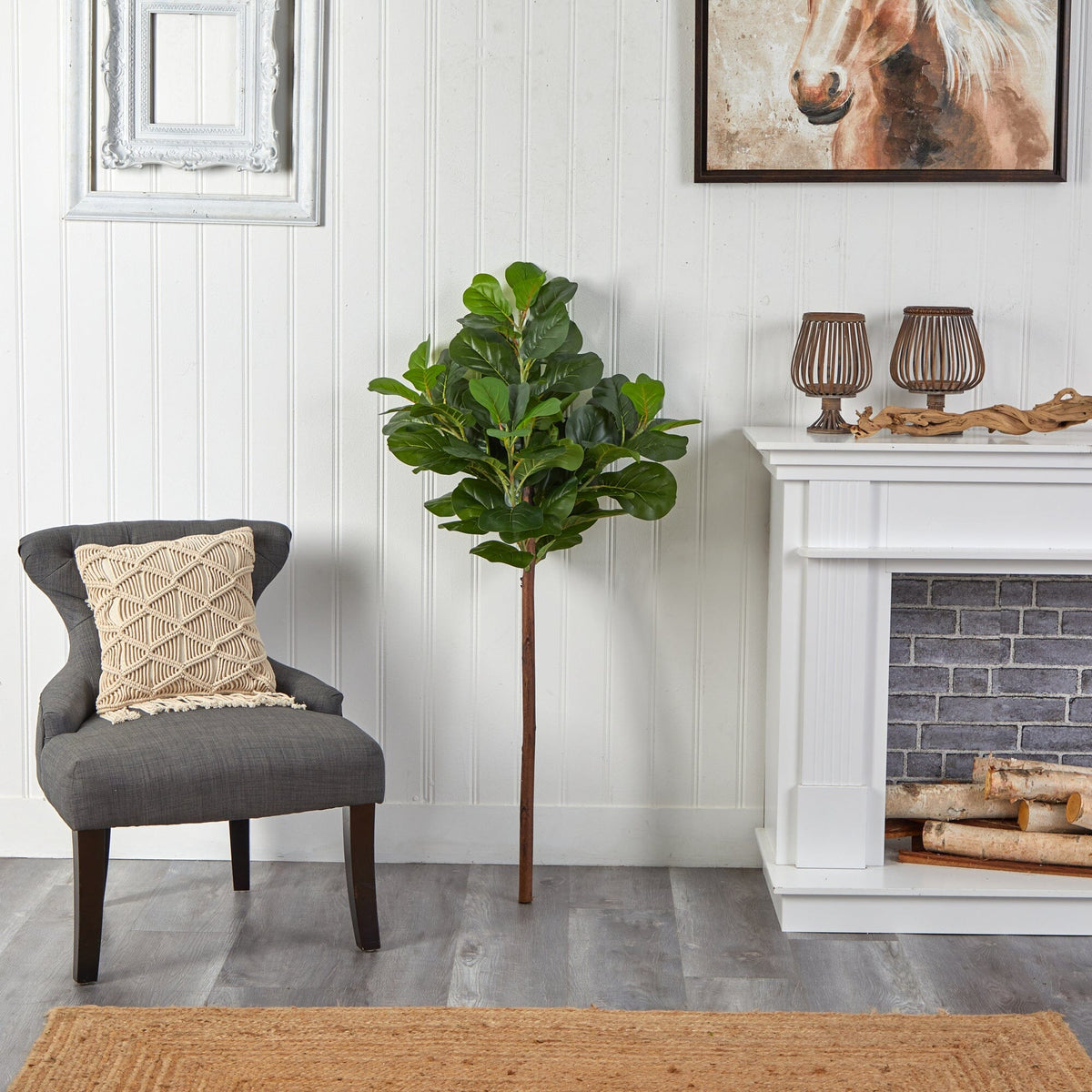 4.5’ Artificial Fiddle Leaf Tree (No Pot), photo 4 of 4
