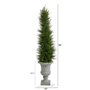 4.5’ Cypress Artificial Tree in Decorative Urn UV Resistant (Indoor/Outdoor)