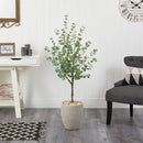 4.5’ Eucalyptus Artificial Tree in Sand Colored Planter