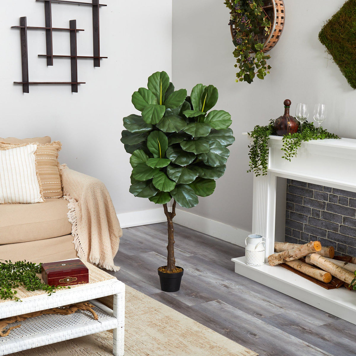 4.5’ Fiddle Leaf Fig Artificial Tree (Indoor/Outdoor), photo 4 of 4