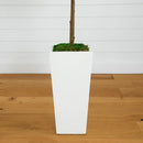 4.5’ Fiddle Leaf Fig Tree in White Planter (Real Touch) by Nearly Natural