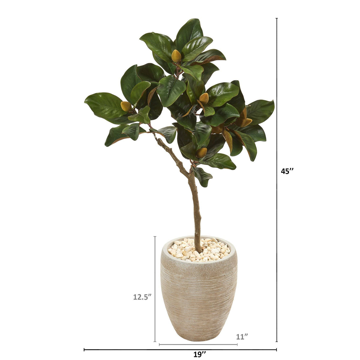 45” Magnolia Leaf Artificial Tree in Sand Colored Planter, photo 2 of 2
