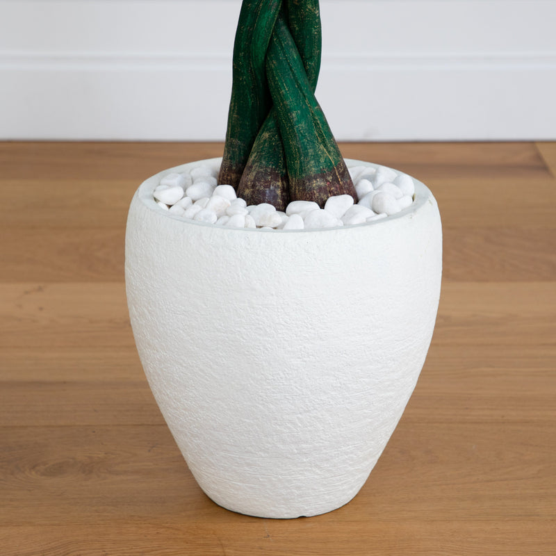 4.5’ Money Artificial Tree in White Oval Planter (Real Touch, photo 3 of 6