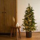 4.5' Pre-Lit Artificial Christmas Tree in Decorative Planter with 400 LED Lights