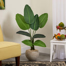 45” Travelers Palm Artificial Tree in Sand Colored Planter