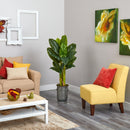 4.5’ Triple Stalk Artificial Banana Tree in Vintage Metal Planter (Real Touch)