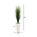 4.5’ UV Resistant Artificial Grass Plant in White Tower Planter (Indoor/Outdoor)