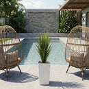 4.5’ UV Resistant Artificial Grass Plant in White Tower Planter (Indoor/Outdoor)