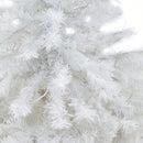 4.5' White Artificial Christmas Tree with 100 Clear LED Lights in Red Planter