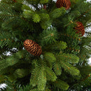 4.5’ Yukon Mountain Fir Artificial Christmas Tree with 100 Clear Lights, Pine Cones and 386 Bendable Branches in Charcoal Planter