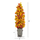 46” Autumn Maple Artificial Tree in Vintage Metal Planter