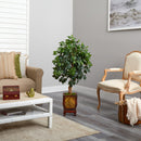 46” Ficus Artificial Tree in Decorative Planter