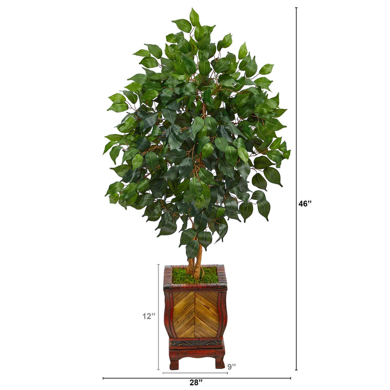 46” Ficus Artificial Tree in Decorative Planter