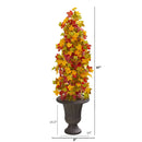 47” Autumn Maple Artificial Tree in Decorative Brown Urn