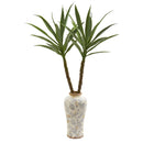 47” Double Yucca Artificial Plant in Designer Planter