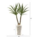 47” Double Yucca Artificial Plant in Designer Planter