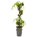 47” Tillandsia Artificial Plant in Vintage Metal Planter
