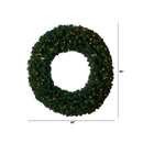 48” Large Artificial Christmas Wreath with 714 Bendable Branches and 200 Warm White LED Lights