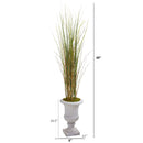 49” Grass and Bamboo Artificial Plant in Gray Urn