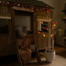 4' Pre-Lit Artificial Valentine's Day Twig Tree with 48 Heart Shaped LED Lights and Red Berries