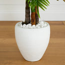 5’ Areca Palm Artificial Tree in White Planter (Real Touch) by Nearly Natural