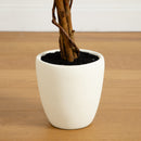 5’ Artificial Fall Double Trunk Maple Autumn Tree in Decorative White Planter