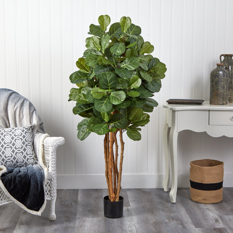 5’ Artificial Fiddle Leaf Fig Tree, photo 2 of 3