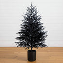 5' Artificial Halloween Real Touch Black Norfolk Pine Christmas Tree with Natural Look
