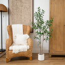 5’ Artificial Minimalist Olive Tree in White Decorative Planter
