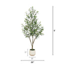 5’ Artificial Olive Tree in White Decorative Planter